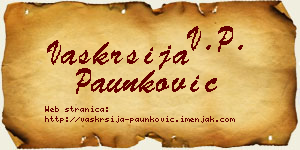 Vaskrsija Paunković vizit kartica